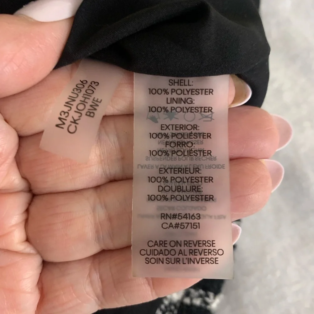 Calvin Klein NWT Black & White Plaid Tweed Metallic Sparkle Zipper Mini Skirt 6 - Picture 15 of 15